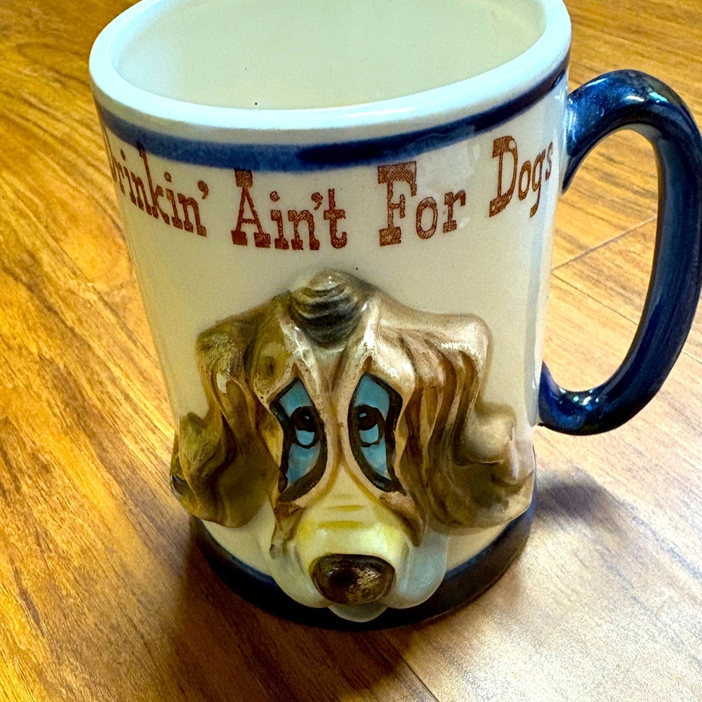 Vintage Enesco drinkin ain’t for dogs, coffee mug Dog Puppy